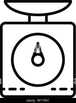 Kitchen scales icon, outline style Stock Vector