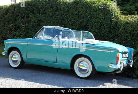 Hillman Minx, vintage, motor car, automobile, convertible, hood down,England, UK, cars Stock Photo