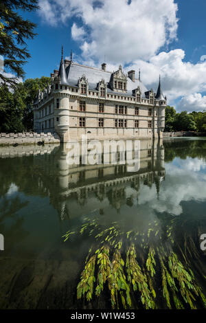 Chateau Azay-le-Rideau, Renaissance Castle, Loire, UNESCO World Heritage Site, Département Indre-et-Loire, France Stock Photo