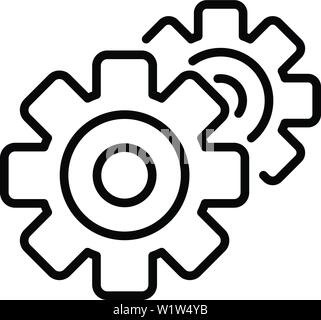 Gear mechanism icon, outline style Stock Vector