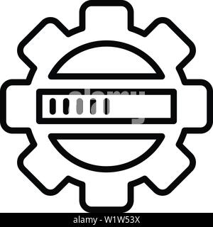 Update security process icon, outline style Stock Vector