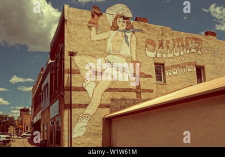 Vintage painted advertising sign in Las Vegas New Mexico USA Stock Photo