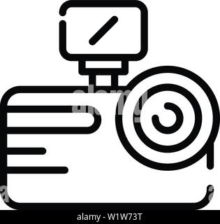 Backlit camera icon, outline style Stock Vector