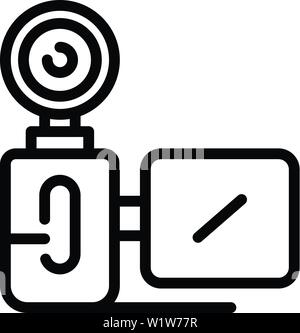 Backlit vertical camera icon, outline style Stock Vector