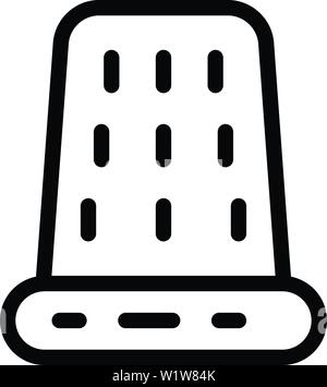 Tailor thimble icon, outline style Stock Vector