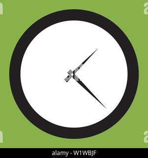 Icon round hours in a flat style. Vector illustration on color background. Stock Vector