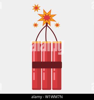 red dynamite bomb symbol vector illustration Stock Vector