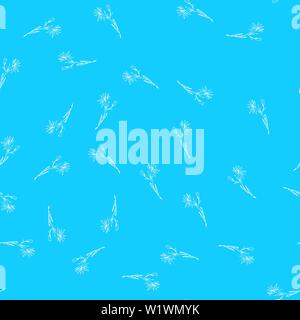 Seamless pattern with wildflowers on blue background for print design. Print, design element. Seamless floral pattern. Fashion vector illustration. Su Stock Vector