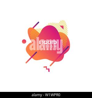 Color abstract liquid shape, fluid color overlap gradient background. Vector creative neon color design Stock Vector