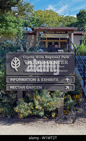 Coyote Hills Regional Park visitor center sign. California. Stock Photo