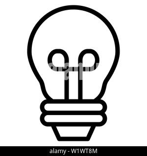 Bulb Icon, Vector Illustration,User Interface Outline Stock Photo