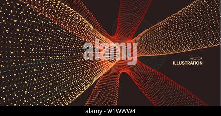 3D molecule. Molecular structure. Abstract 3d connection structure. Technology style. Vector illustration for science. Stock Vector
