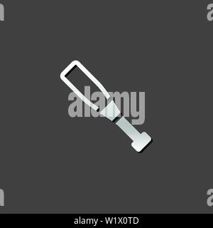 Baseball bat icon in metallic grey color style. Sport playing swing Stock Vector