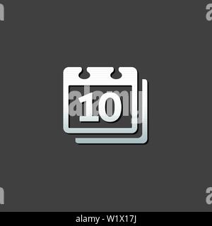 Calendar icon in metallic grey color style. Events organizer reminder Stock Vector