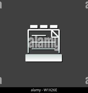 Medical records icon in metallic grey color style. Cabinet document patients records Stock Vector