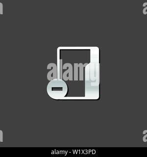 Folder icon in metallic grey color style. Computer files binder Stock Vector
