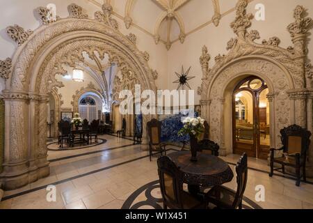 Santa Cruz do Bucaco Palace Hotel, Interior, Bussaco National Forest, Mealhada, Beira Litoral, Portugal Stock Photo