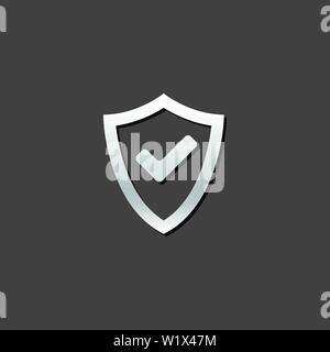 Shield icon with check mark in color. Protection guard safety Stock Vector