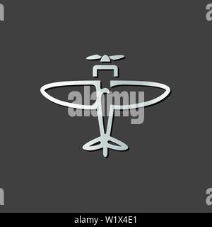 World War icon in metallic grey color style. Stock Vector