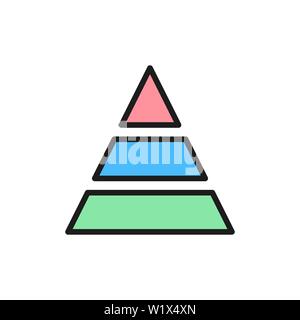 Triangular graph flat color icon. Isolated on white background Stock Vector
