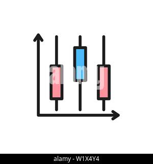 Chart with different levels flat color icon. Stock Vector
