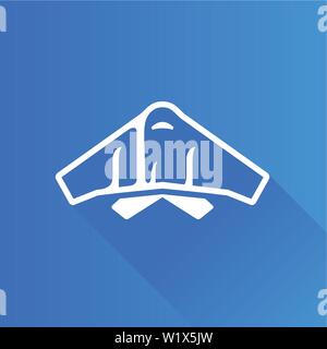 Stealth bomber icon in Metro user interface color style. Aircraft military attack Stock Vector