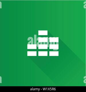 Audio file icon in Metro user interface color style. Computer data music streaming folder storage Stock Vector