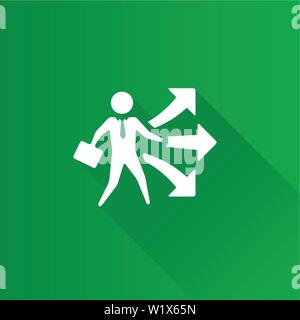 Businessman choice icon in Metro user interface color style. Business option career arrows Stock Vector