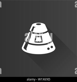 Space capsule icon in Metro user interface color style. Astronaut space craft Stock Vector