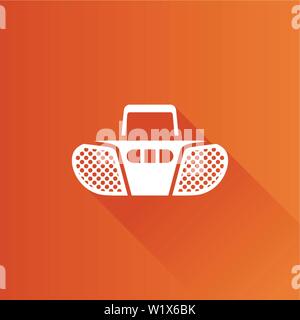 Cassette player icon in Metro user interface color style. Music audio stereo Stock Vector