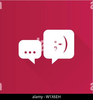 Chatting icon in Metro user interface color style. Text bubbles communication greeting Stock Vector