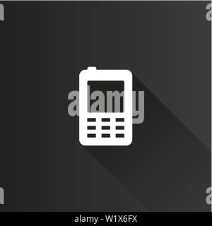 Cell phone icon in Metro user interface color style. Vintage communication device Stock Vector
