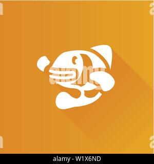 Clown fish icon in Metro user interface color style. Animal adorable coral reef Stock Vector