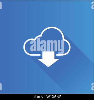 Cloud download icon in Metro user interface color style. Computing data storage Stock Vector