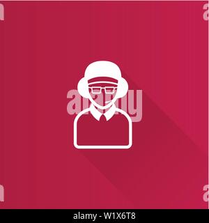 Man headphone icon in Metro user interface color style. Assistant sport race monitor Stock Vector