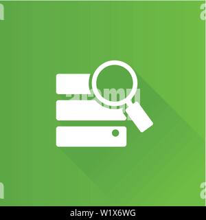 Database search icon in Metro user interface color style. hard disk server data center Stock Vector