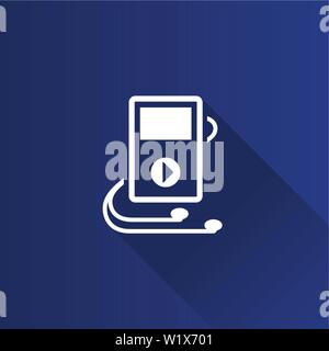 Music player icon in Metro user interface color style. Electronic entertainment Stock Vector