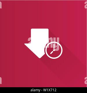 Download queue icon in Metro user interface color style. Data file hosting clock Stock Vector