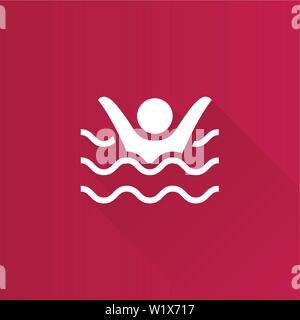 Drowned man icon in Metro user interface color style. People accident water sea Stock Vector