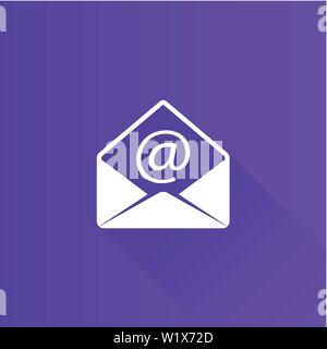 Email icon in Metro user interface color style. Message open envelope Stock Vector