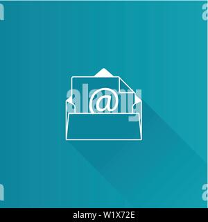 Email icon in Metro user interface color style. Message open envelope Stock Vector