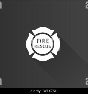 Firefighter emblem icon in Metro user interface color style. Service fireman coat of arms Stock Vector