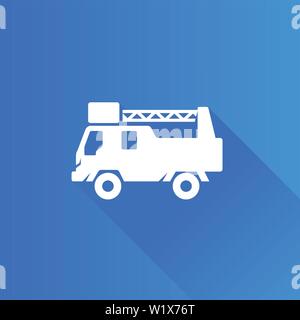 Fireman car icon in Metro user interface color style. Firefighter extinguisher truck Stock Vector