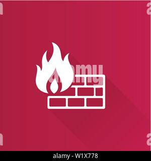 Firewall icon in Metro user interface color style. Computer network internet protection Stock Vector