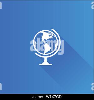 Globe icon in Metro user interface color style. Earth map education school Stock Vector