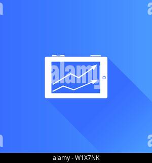 Arrow chart icon in Metro user interface color style. Digital display tablet smart phone Stock Vector