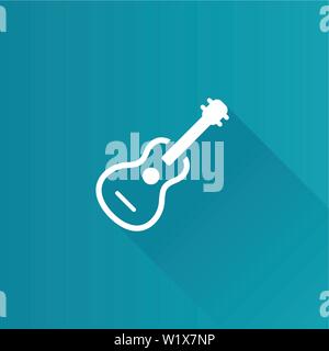 Guitar icon in Metro user interface color style. Music instrument with string Stock Vector