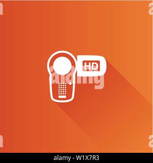 Camcorder icon in Metro user interface color style. Videography movie recording Stock Vector