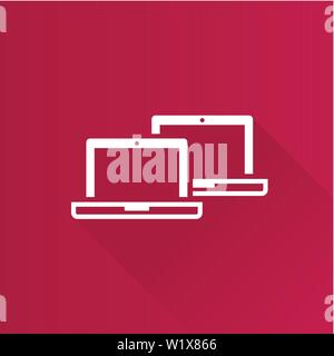 Laptops icon in Metro user interface color style. Electronic computer Stock Vector