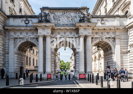 London, UK - May 15, 2019: Arch in King Charles Street besides Foreign and Commonwealth Office Stock Photo